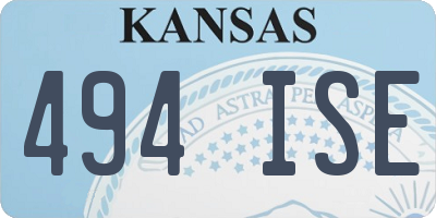 KS license plate 494ISE