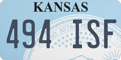 KS license plate 494ISF