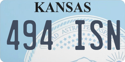 KS license plate 494ISN