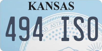 KS license plate 494ISO