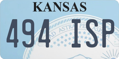 KS license plate 494ISP