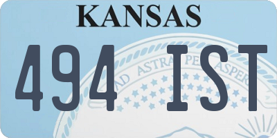 KS license plate 494IST