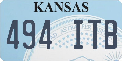 KS license plate 494ITB