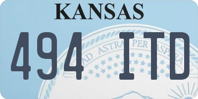 KS license plate 494ITD