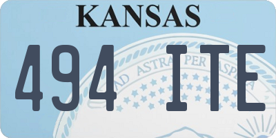 KS license plate 494ITE
