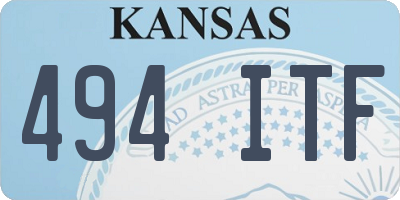 KS license plate 494ITF