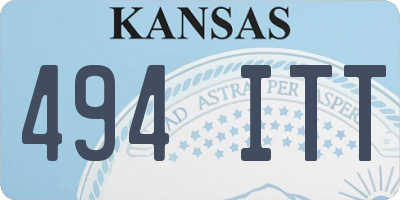 KS license plate 494ITT