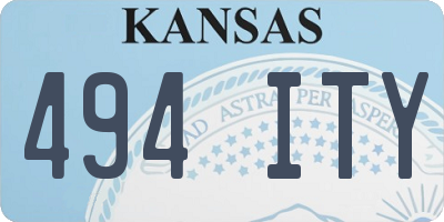 KS license plate 494ITY