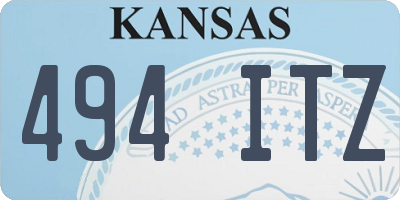 KS license plate 494ITZ