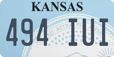 KS license plate 494IUI