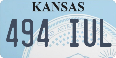 KS license plate 494IUL