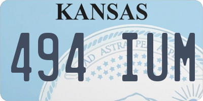 KS license plate 494IUM