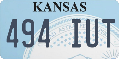 KS license plate 494IUT