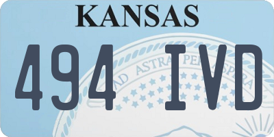 KS license plate 494IVD