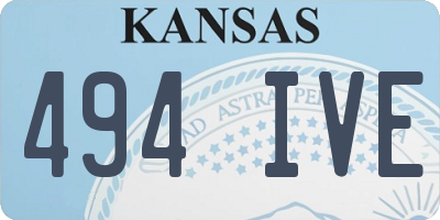 KS license plate 494IVE