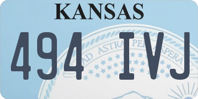 KS license plate 494IVJ