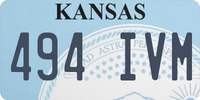 KS license plate 494IVM