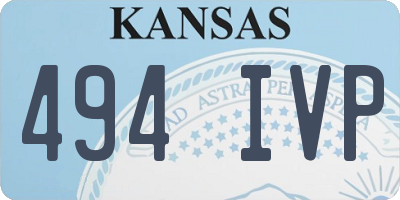 KS license plate 494IVP