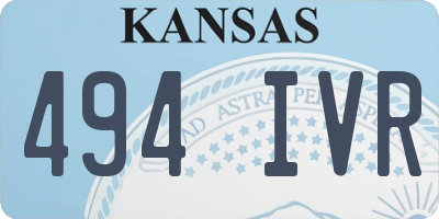 KS license plate 494IVR