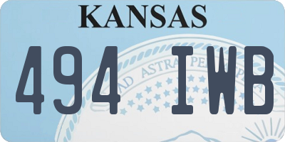 KS license plate 494IWB