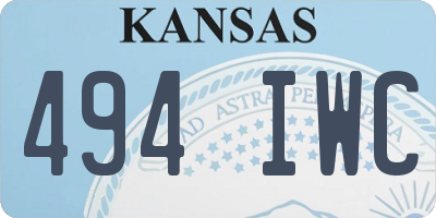 KS license plate 494IWC