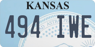 KS license plate 494IWE