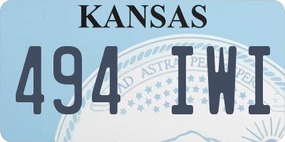 KS license plate 494IWI