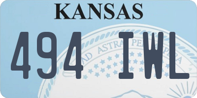 KS license plate 494IWL