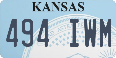KS license plate 494IWM
