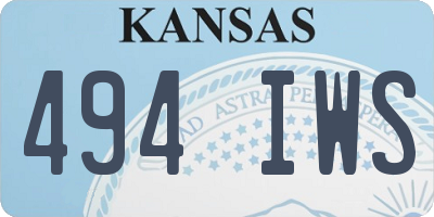 KS license plate 494IWS