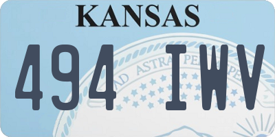 KS license plate 494IWV
