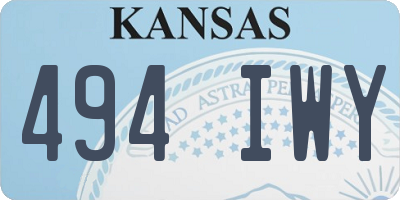 KS license plate 494IWY