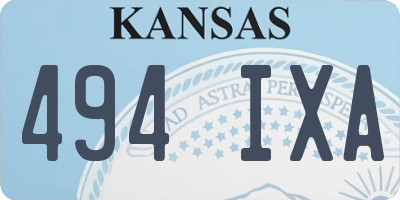 KS license plate 494IXA