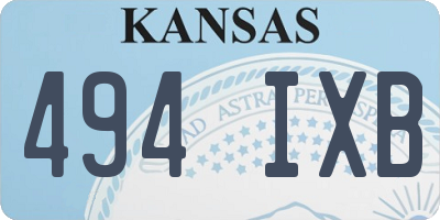 KS license plate 494IXB