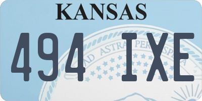 KS license plate 494IXE