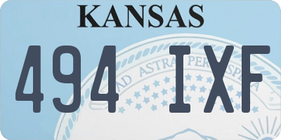 KS license plate 494IXF