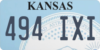 KS license plate 494IXI