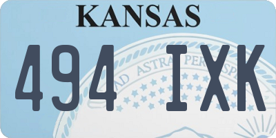 KS license plate 494IXK