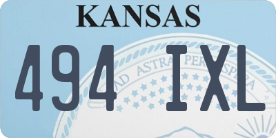 KS license plate 494IXL