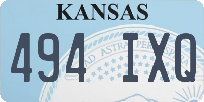 KS license plate 494IXQ