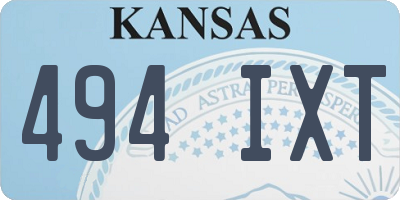 KS license plate 494IXT