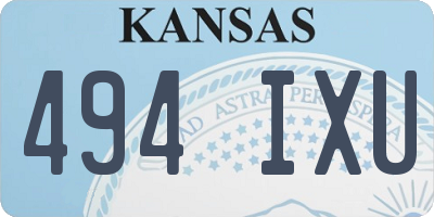 KS license plate 494IXU
