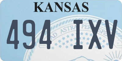 KS license plate 494IXV