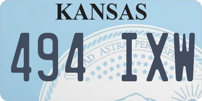 KS license plate 494IXW