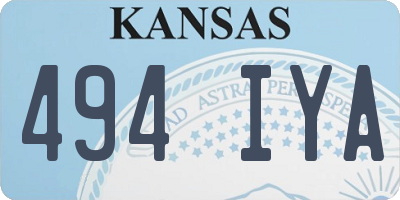 KS license plate 494IYA