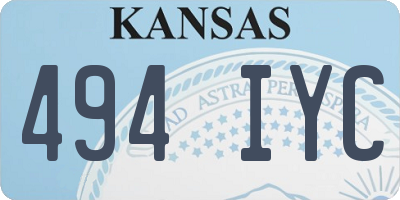 KS license plate 494IYC