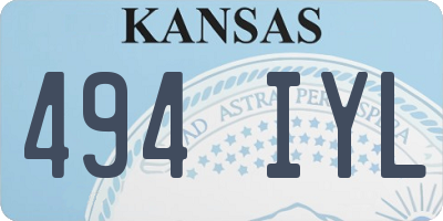 KS license plate 494IYL