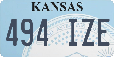 KS license plate 494IZE