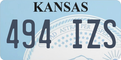 KS license plate 494IZS