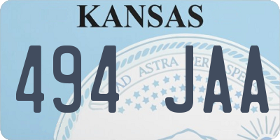 KS license plate 494JAA